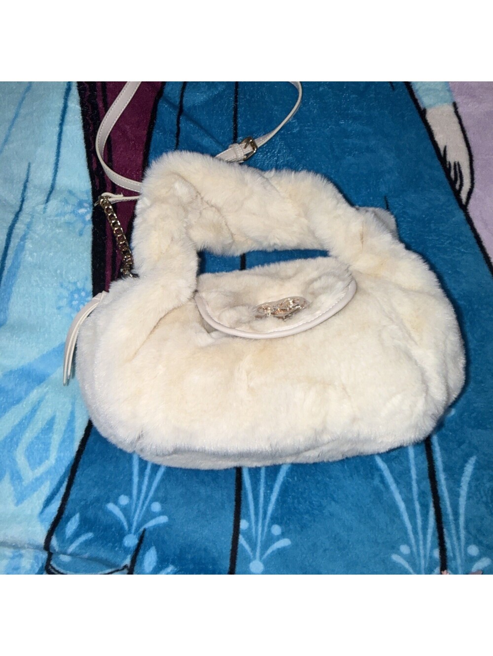 Juicy Coutur crossbody/tote bag Faux Fur Dusty Blush